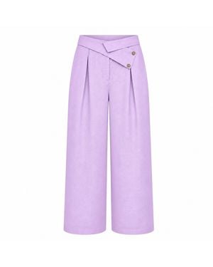 Lumina Eligma The Wrapline Linen Trouser - Purple