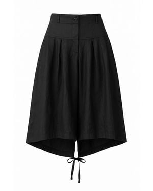 Conquista Wide-Leg Midi Skirt-Shorts — Contemporary Design With Elegant, Airy Movement - Black