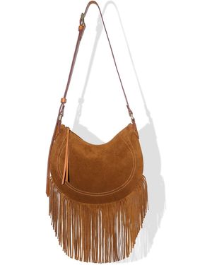 Kim Foley Neutrals Suede Fringe Shoulder Bag – Whiskey - Brown