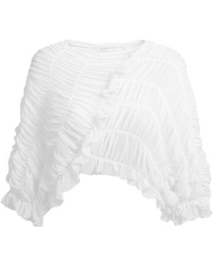 By Noa Rawitz The Shirred Draped Aura Top - White