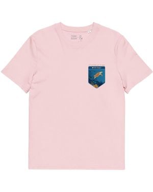 Anchor and Crew Cotton Think Ocean Turtle Love The Planet Organic Cotton T-Shirt - Pink