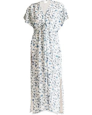 REISTOR Gathered Maxi Crepe Dress - Blue