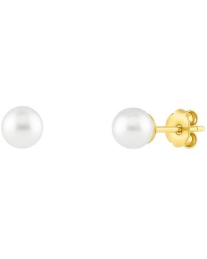 Spero London 9Ct Solid Freshwater Pearl Stud Earrings - Metallic