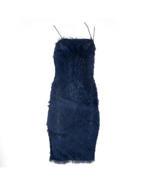 Vivienne Pash Fringe Slip Dress - Blue