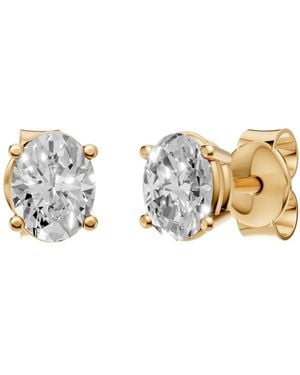 Aya Fine Jewelry 0.43 Ctw Oval Lab Diamond Stud Earrings - Metallic
