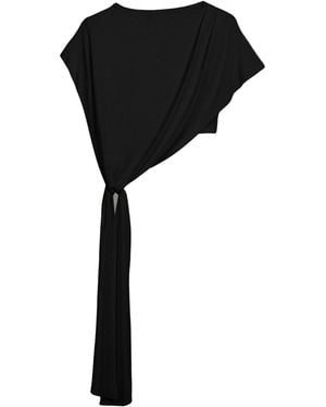 Nocturne Asymmetric Tie-Detail Blouse - Black