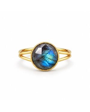 Saéa Faceted Labradorite Split Band Ring - Blue