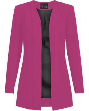 Layo G Pleated Stretch Blazer — Platinum - Pink