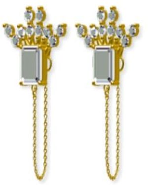 Adriana Pappas Designs Chained Crystal Studs - Yellow