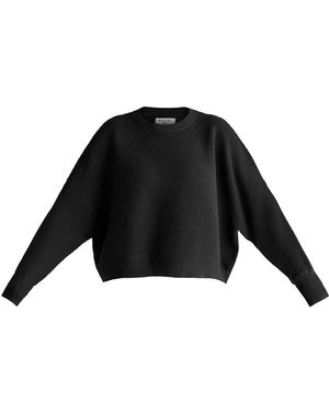Paisie Cropped Ribbed Sweater - Black