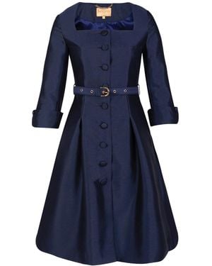 Santinni 'Spencer' Silk & Wool Dress - Blue