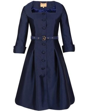 Santinni 'Spencer' Silk & Wool Dress - Blue