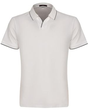 DAVID WEJ Marco V-Neck Polo Shirt - White