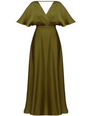 UNDRESS Solene Satin Long Dress For Wedding Guest - Green