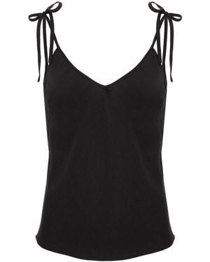 concept A trois Viscose Thin Strap Tank Top - Black