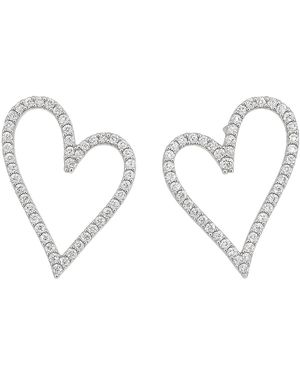 Maison De Gala Crystal Heart Statement Earrings - Metallic