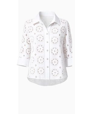 MARICEL Adelaide Blouse Sangallo Linen - Black