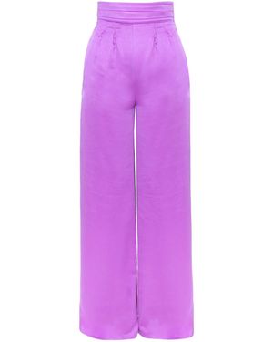 AVENUE No.29 Satin High Rise Wide Leg Pants - Purple