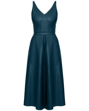 UNDRESS Malou Vegan Leather Midi Dress - Blue