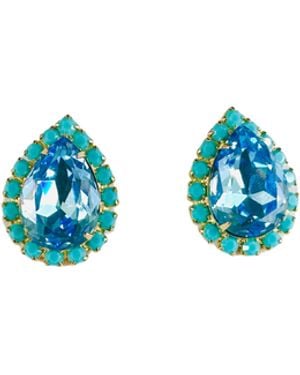 The Pink Reef Pear Stud - Blue