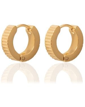 A Weathered Penny Fleur Hoops - Metallic