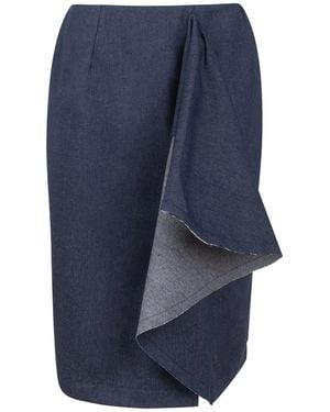 Gunda Hafner Ltd Denim Skirt With Ruffles - Blue