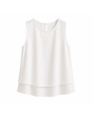 Nuvv Collection İVory Layered Sleeveless Blouse - White