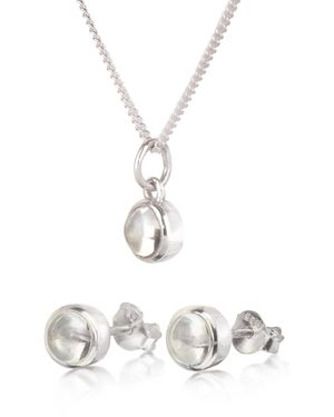 The Jewellery Store London April Birthstone Jewelry Set With Crystal - White