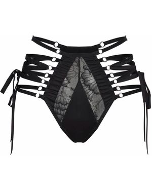 Lunatic Femme Boa High-Waisted Panty - Black