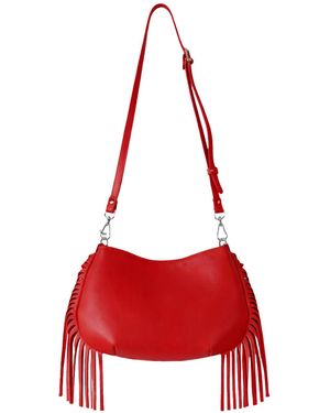 F3Rog by Rana Crossbody Mini Gordon Fringe Bag - Red