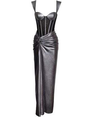 Miss Circle New York Odessa Metallic Corset Maxi Dress