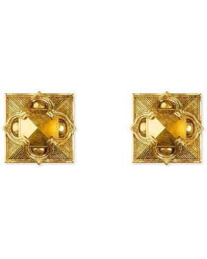 Astor & Orion Pyramid Stud Earrings - Metallic