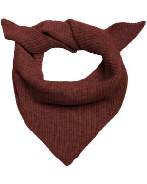 Paul James Knitwear Lambswool Ember Ribbed Triangle Scarf - Brown