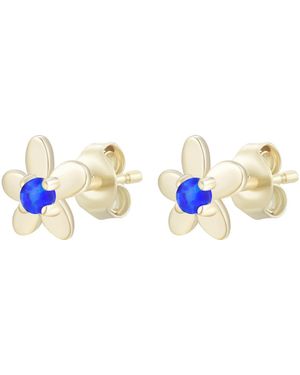 KAMARIA Mini Flower Opal Stud Earrings - Blue