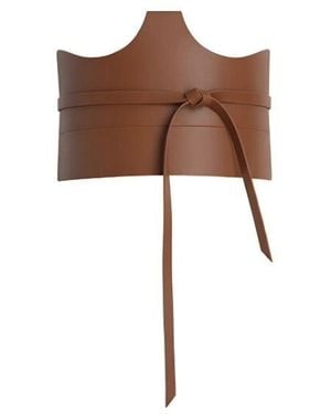 Circular Path Pecan Cut Out Corset Belt - Brown
