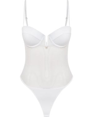 House of Silk Viola Push Up Tulle Bodysuit - White