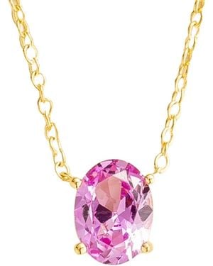 Juvetti Ovo Necklace Set With Sapphire - Pink