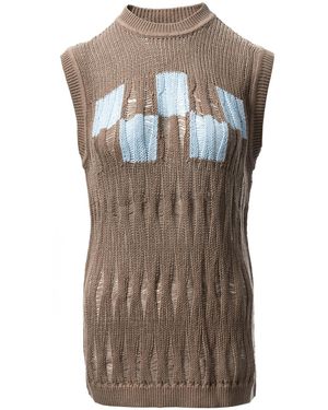 Fully Fashioning Vinia Floating Knit Vest - Brown