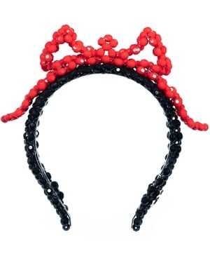 Tillie Beads Bow Band Beaded Headband - Red