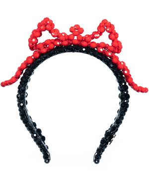 Tillie Beads Bow Band Beaded Headband - Red