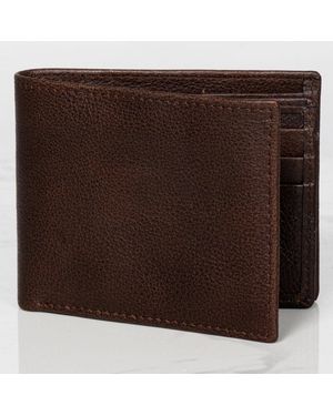 Hides Leather Co. Handmade Leather Wallet, Compact Card Case - Brown