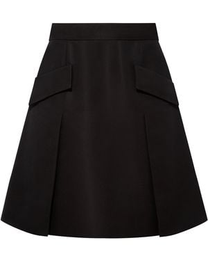 Femponiq Pleated Silk-Blend Flared Skirt - Black