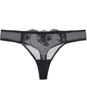 Amour D'agnette Kim Stretch Lace & Mesh Thong- Opal - Grey