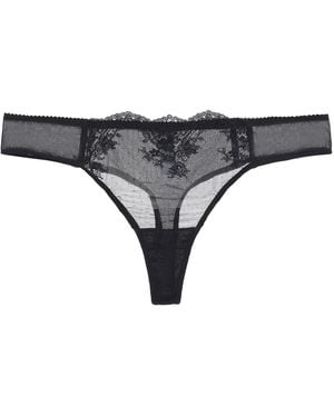 Amour D'agnette Kim Stretch Lace & Mesh Thong- Opal - Grey