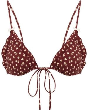 Wild Lovers Velvet Martini Bikini Top - Red