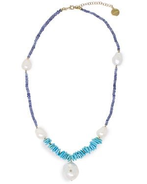 Vintouch Italy Capri And Pearl Necklace - Blue