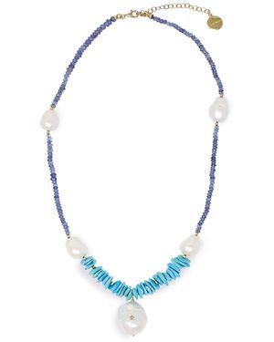 Vintouch Italy Capri And Pearl Necklace - Blue