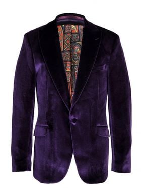 DAVID WEJ Maison Velvet Blazer – - Blue