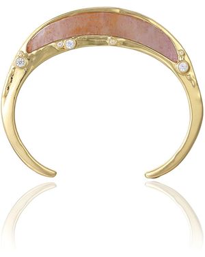Rare Matters Jewelry Gemstone Inlay Bangle Cuff - Metallic