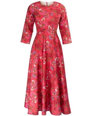 Sofia Tsereteli Floral Garnet Gown - Red